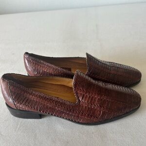 Vintage Ipanema Omero brown leather woven loafer hitachi shoes Brazil. Size 7